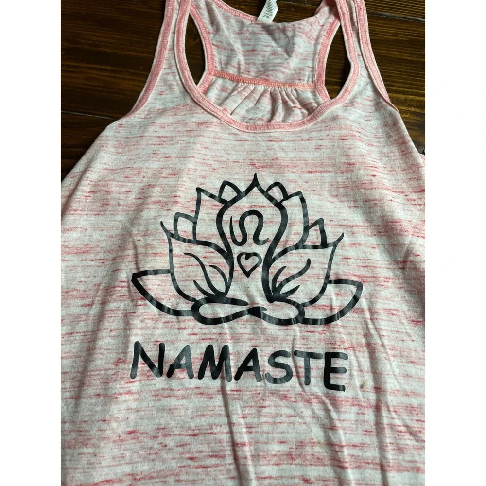 Bella + Canvas Shirt, Women's Size Medium, Pink, Sleeveless, NAMASTE - Picture 3 of 9